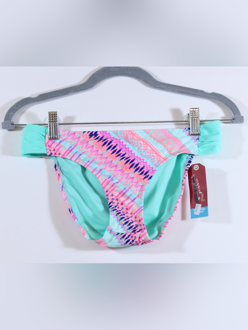 Arizona Jean Company Colorful Mint & Pink Aztec Print Bikini Bottoms NWT